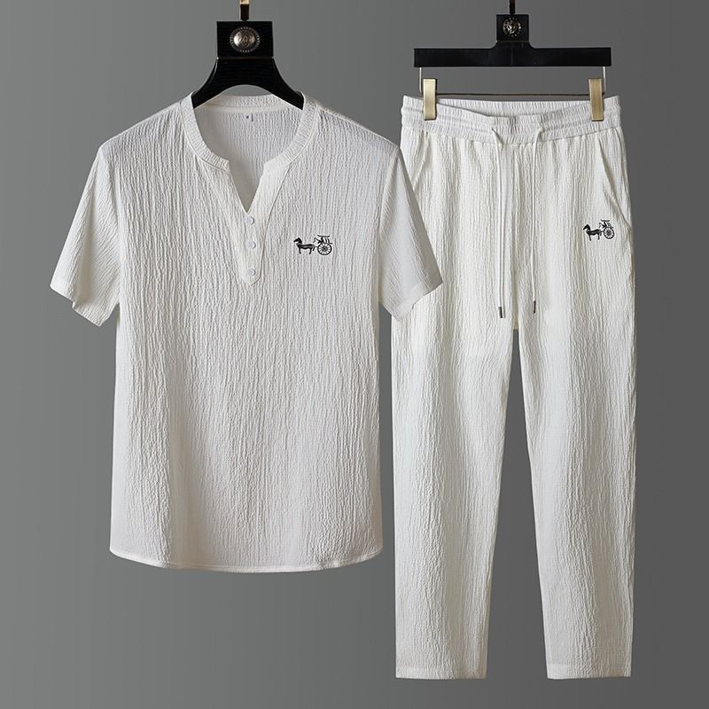 Short Linen Drawstring - Nuovo Set Estivo alla Moda in