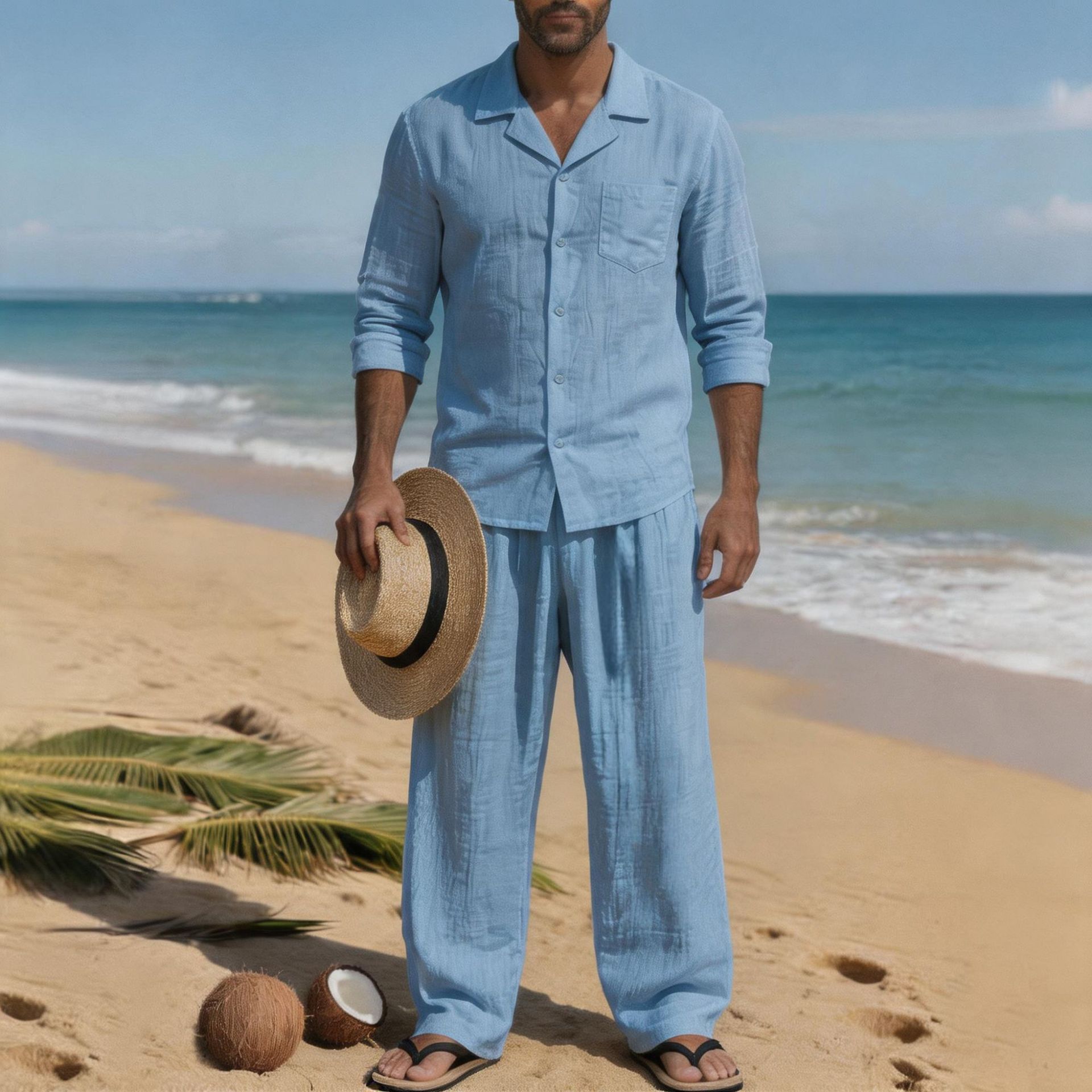 Completo da Spiaggia in Lino p - Linen Shirt Breathable recensione e prezzo